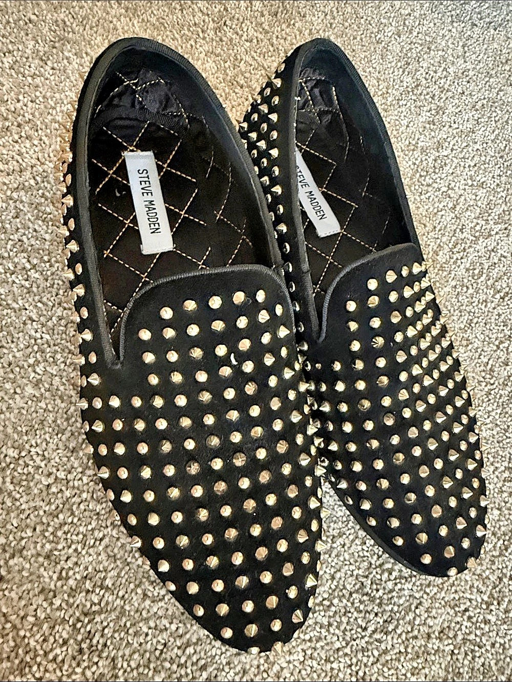 Steve Madden P-Dreemz Studded Slip-On Flats Black US 9.5